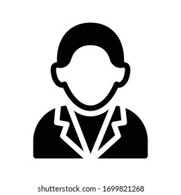icono plano de glifo vectorial man 