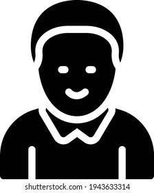 icono plano de glifo vectorial man
