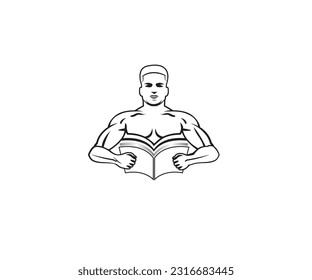 man vector with holding book in hand