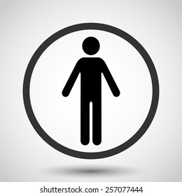 Man vector icon - black illustration