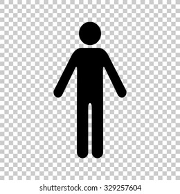 man vector icon - black illustration
