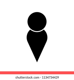 Man vector icon, boy symbol. Simple, flat design for web or mobile app