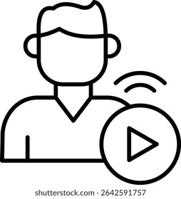 Icono de Vector de hombre. Se puede utilizar para aplicaciones de impresión, móviles y de Web.