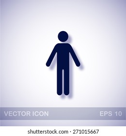 Man vector icon - dark blue illustration with blue shadow