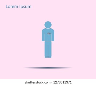  man vector icon with  heart