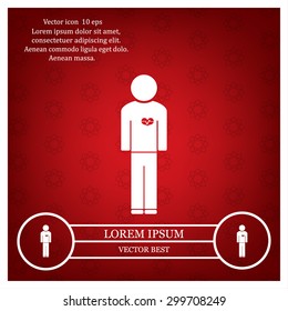  man vector icon with  heart