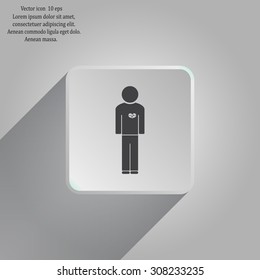  man vector icon with  heart
