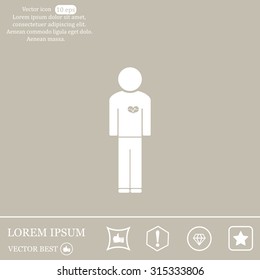  man vector icon with  heart