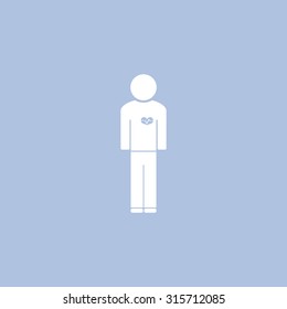  man vector icon with  heart