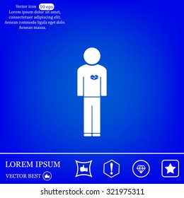  man vector icon with  heart