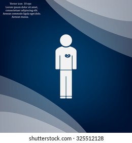  man vector icon with  heart