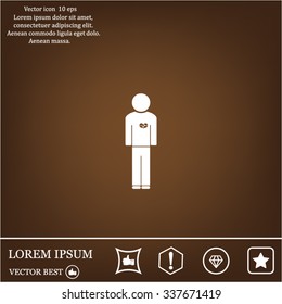  man vector icon with  heart