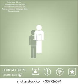  man vector icon with  heart