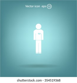  man vector icon with  heart