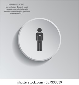  man vector icon with  heart