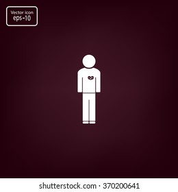  man vector icon with  heart