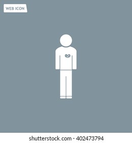  man vector icon with  heart