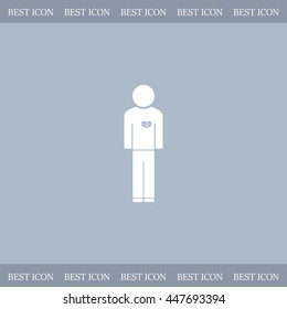  man vector icon with  heart