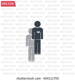  man vector icon with  heart