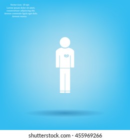  man vector icon with  heart