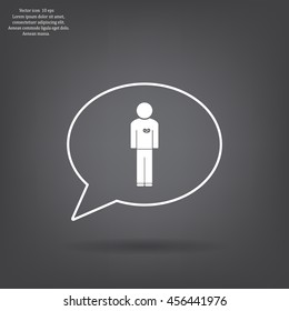  man vector icon with  heart