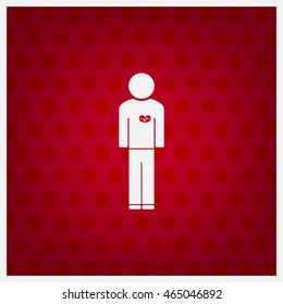  man vector icon with heart
