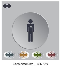  man vector icon with  heart