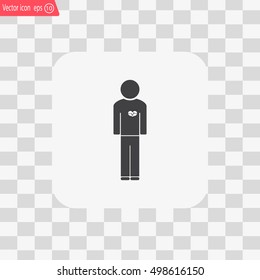  man vector icon with  heart