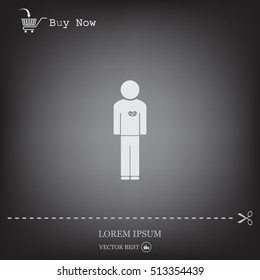  man vector icon with  heart