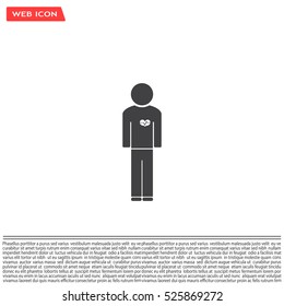 man vector icon with  heart