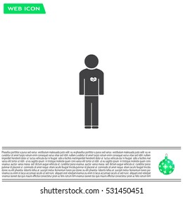  man vector icon with  heart