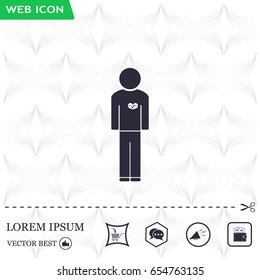  man vector icon with  heart
