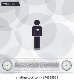  man vector icon with  heart