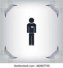  man vector icon with  heart