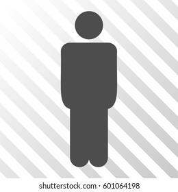 Man vector icon. Illustration style is a flat iconic gray symbol on a transparent background.