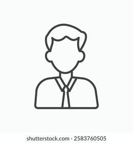 Man vector icon isolated in black line