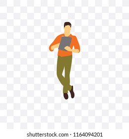 Man vector icon isolated on transparent background, Man logo concept