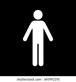 man vector icon isolated on black