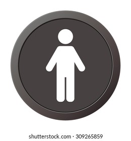Man  - vector icon, on a grey button