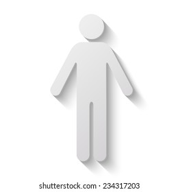 man vector icon - paper illustration 