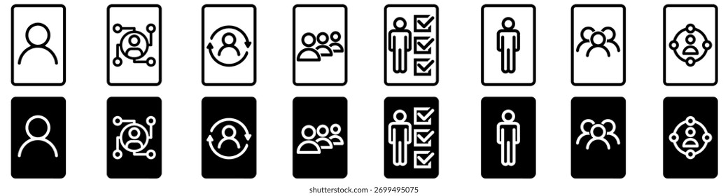 Man vector icon set. account illustration sign collection. user symbol. person logo.