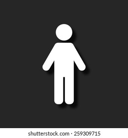 Man   - vector icon with shadow