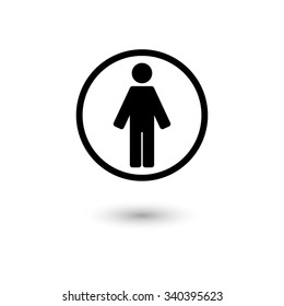 Man - vector icon with shadow