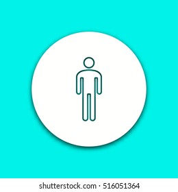 Man vector icon with shadow. Illustration isolated for graphic and web design.