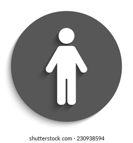 Man  - vector icon with shadow on a round grey button