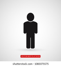 man Vector icon, stock vector illustration flat design style