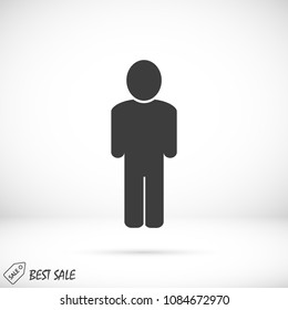 man Vector icon, stock vector illustration flat design style