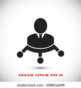 man vector icon, stock vector illustration flat design style