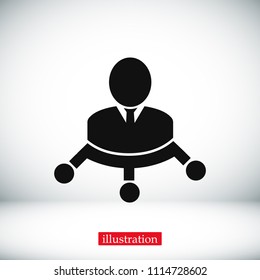 man vector icon, stock vector illustration flat design style