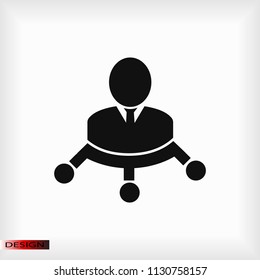 man vector icon, stock vector illustration flat design style
